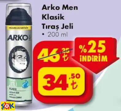 ARKO MEN KLASİK TIRAŞ JELİ 200ML